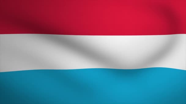 Luxemburgo Ondeando Bandera Fondo Animación Looping Animación Sin Fisuras Gráfico — Vídeos de Stock