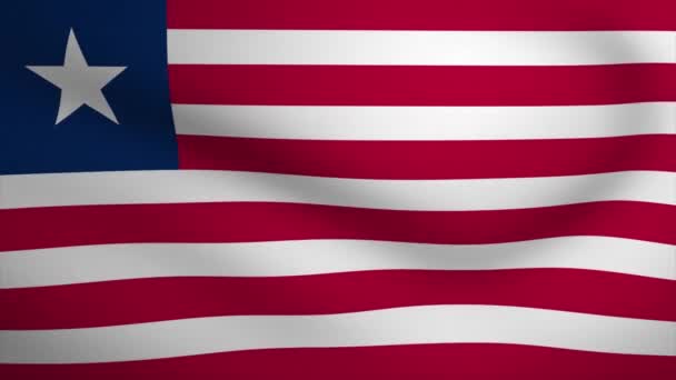 Liberia Waving Flag Background Animation Цикл Плавной Анимации Motion Graphic — стоковое видео