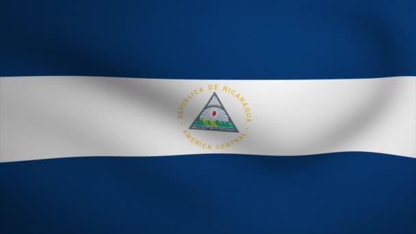 Nicaragua Ondeando Bandera Fondo Animación Looping Animación Sin Fisuras Gráfico — Vídeos de Stock