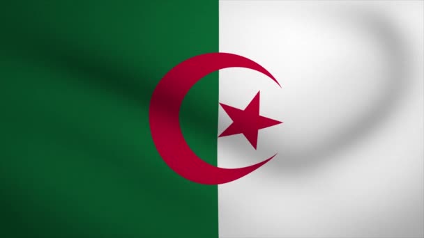 Algeria Waving Flag Background Animation Цикл Плавной Анимации Motion Graphic — стоковое видео