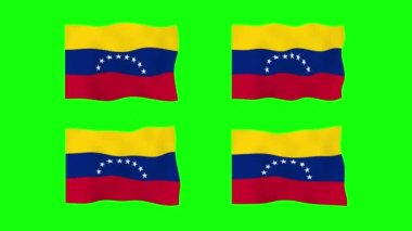 Venezuela Waving Flag 2D Animation on Green Screen Background. Looping seamless animation. Motion Graphic