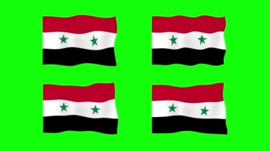 Syria Waving Flag 2D Animation on Green Screen Background. Looping seamless animation. Motion Graphic