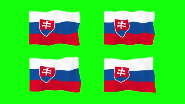 Slovakia Waving Flag Animation Green Screen Background Looping Seamless Animation — Vídeos de Stock