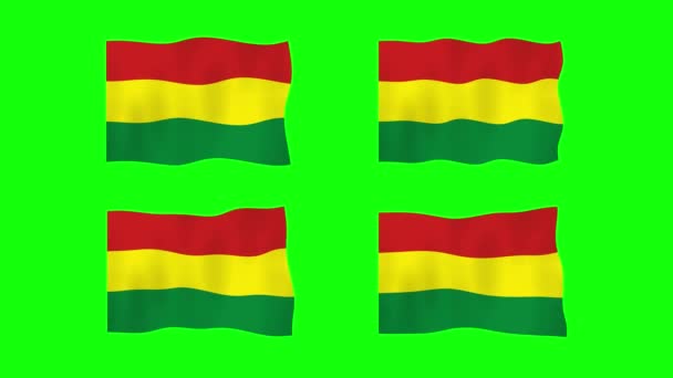 Bolivia Viftar Flagga Animation Grön Skärm Bakgrund Loopar Sömlös Animation — Stockvideo
