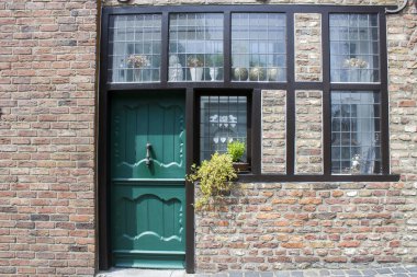 Güzel tuğla ev cephesi, Brueggen, Kuzey Ren Vestfalyası, Almanya