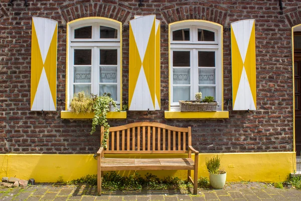Krásné Barevné Dům Fasáda Wachtendonk Severní Porýní Vestfálsko Německo — Stock fotografie