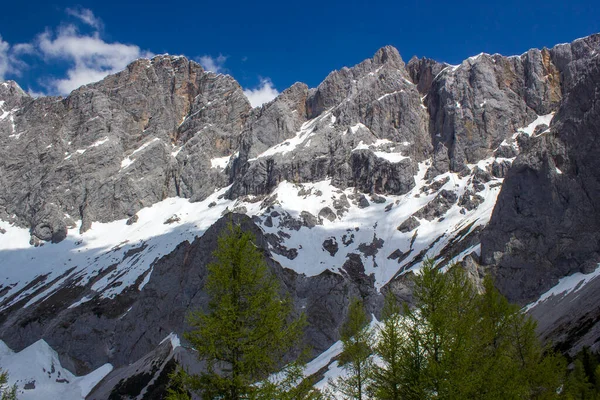 Panorama Enormes Montañas Alpinas Paisaje Los Alpes Austríacos Región Dachstein — Foto de Stock