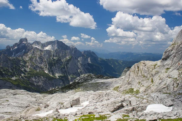 Πανόραμα Μαζικών Αλπικών Βουνών Τοπίο Στις Αυστριακές Άλπεις Της Περιοχής — Φωτογραφία Αρχείου