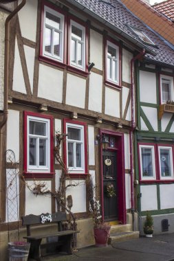 Almanya 'nın Werra Vadisi' ndeki Bad Sooden Allendorf kasabası, Hessen.