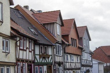 Almanya 'nın Werra Vadisi' ndeki Bad Sooden Allendorf kasabası, Hessen.