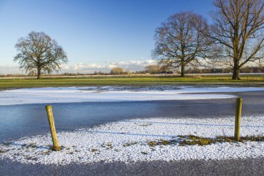 Almanya 'nın Aşağı Ren Bölgesi, Issum, Almanya' nın kışın kırsal kesimi
