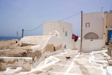  street in Emporio - view of streets of medieval village Emporio at Santorini island, Greece clipart