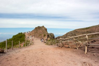 Tourists on Monut Vesuvius, Campania, Italy