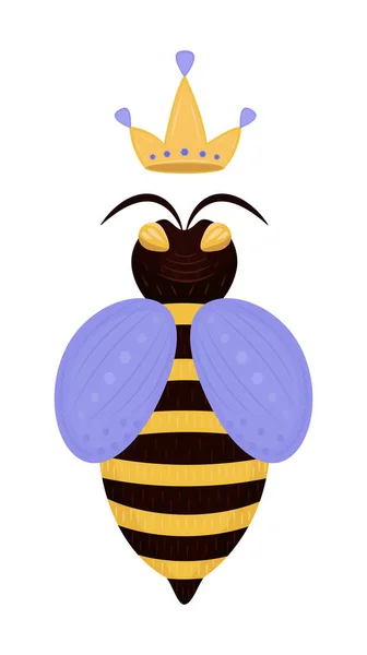 Arı Kraliçesi Renkli Illüstrasyon — Stok Vektör