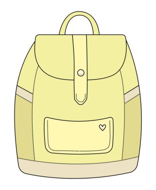 Okul sırt çantası siyah ve sarı karalama, okul vektör ilüstrasyonuna geri dönüş