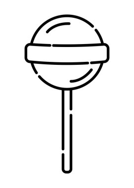 Lolipop siyah ve beyaz vektör çizgisi simgesi