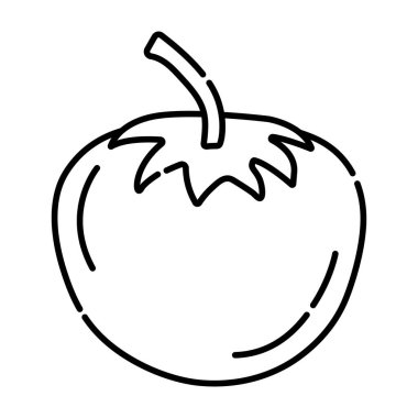Domates siyah ve beyaz vektör çizgisi simgesi