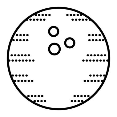 Siyah çizgi bowling topu. Vektör monokrom illüstrasyon, spor ekipmanları ikonu, düzenlenebilir felç