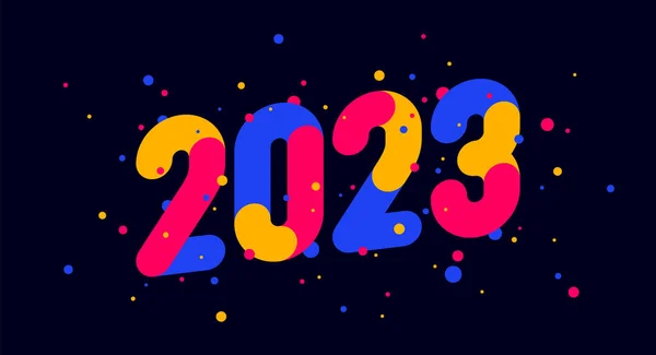 2023 Šťastný Nový Rok Pozdrav Plakát Plakát Nápisem2023 Geometrický Světlý — Stockový vektor