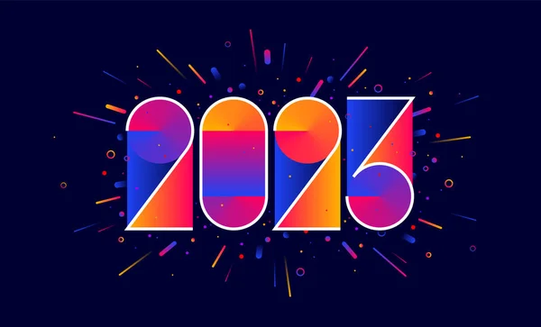 Feliz Ano Novo 2023 Estilo Brilhante Geométrico Para Feliz Ano —  Vetores de Stock
