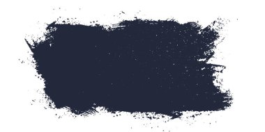 Siyah mürekkep lekesi. Siyah boya, mürekkep fırçası darbesi, gürültü desenli koyu boya lekesi. Siyah mürekkep lekeli modern pankart. İzole edilmiş mürekkep dokusu. Vektör İllüstrasyonu