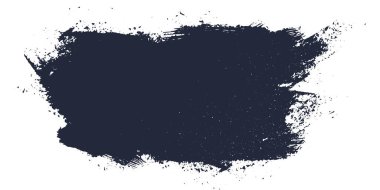 Siyah mürekkep lekesi. Siyah boya, mürekkep fırçası darbesi, gürültü desenli koyu boya lekesi. Siyah mürekkep lekeli modern pankart. İzole edilmiş mürekkep dokusu. Vektör İllüstrasyonu