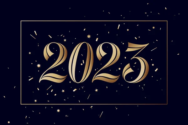 2023 Feliz Ano Novo Cartão Saudação Com 2023 Para Feriado —  Vetores de Stock