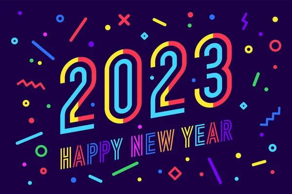 2023 Šťastný Nový Rok Pozdrav Nápisem Šťastný Nový Rok2023 Geometrický — Stockový vektor