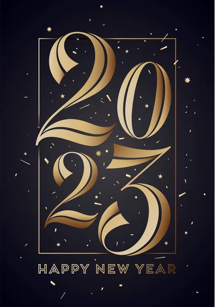 2023 Feliz Año Nuevo Tarjeta Felicitación Con 2023 Para Unas — Archivo Imágenes Vectoriales