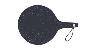 Mutfak tahtası kesiliyor. El çizimi kesme tahtası olan mutfak tasarımı. Duvar dekorasyonu, poster, işaret, tırnak içinde, kart, afiş. Mutfakta menü için siyah desenli kesim tahtası modeli. Vektör İllüstrasyonu