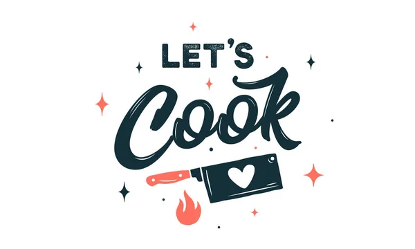 Γράμματα Cook Διακόσμηση Τοίχου Κουζίνας Αφίσα Ταμπέλα Απόσπασμα Αφίσα Για — Διανυσματικό Αρχείο
