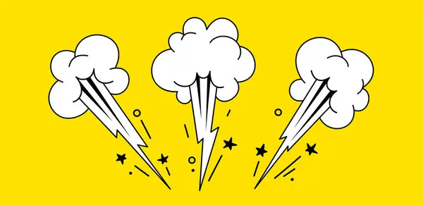Bang Boom Duman Elementleri Konuşma Balonu Için Patlama Tasarımı Duygusal — Stok Vektör