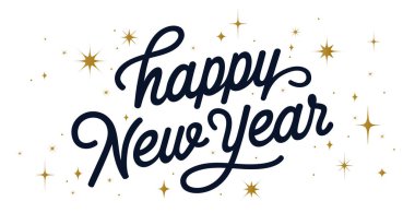 Mektup. - Mutlu yıllar. Yeni yıl için yazı, el yazısı ve el yazısı. Mutlu yıllar. Tatil arkaplanı, mutlu yeni yıl web sembolü, basım. Tebrik kartı. Vektör İllüstrasyonu