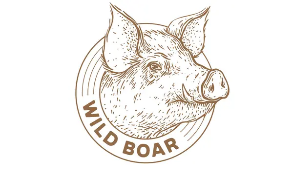 Pork Pig Head Meat Label Butchery Pork Pig Head Meat — Stock Vector