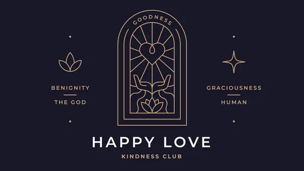 Happy Love Herzköpfe Label Minimalistische Linienkunst Logo Vorlage Einfache Moderne Stockillustration
