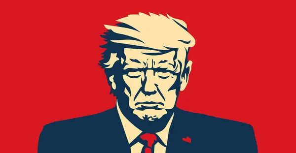 Washington, ABD, 2024: Donald Trump, ABD başkan adayı, portre. ABD 'de başkanlık seçimi için Donald Trump posteri, oy verin. Cumhuriyetçi aday, ABD politikası, Trump. Vektör İllüstrasyonu