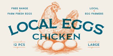 Tavuk, yuvalı tavuk, yumurta. Etiket, etiket, tavuk yuvası, yumurta, mürekkep şeklinde çizim, eski usul oyma. Çizim çalışması silueti. Yuvalı tavuk, yumurta. Vektör İllüstrasyonu