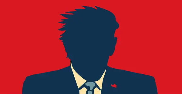 Amerikanischer Präsidentschaftskandidat Porträt Plakat Des Amerikanischen Präsidentschaftskandidaten Für Die Präsidentschaftswahlen lizenzfreie Stockillustrationen