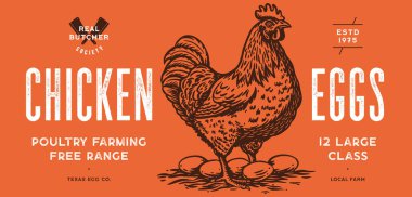 Tavuk, yuvalı tavuk, yumurta. Etiket, etiket, tavuk yuvası, yumurta, mürekkep şeklinde çizim, eski usul oyma. Çizim çalışması silueti. Yuvalı tavuk, yumurta. Vektör İllüstrasyonu