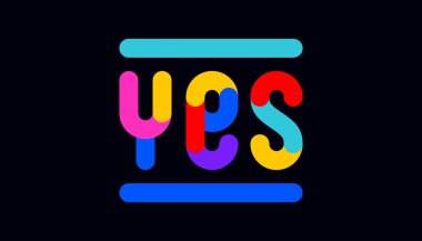 Öyle mi? Komik afiş, konuşma balonu, poster etiketi konsepti. Geometrik renkli eğlence tarzı, parlak gece partisi, mesajlı evet. Konuşma, mesaj, mesaj. Evet. Vektör İllüstrasyonu