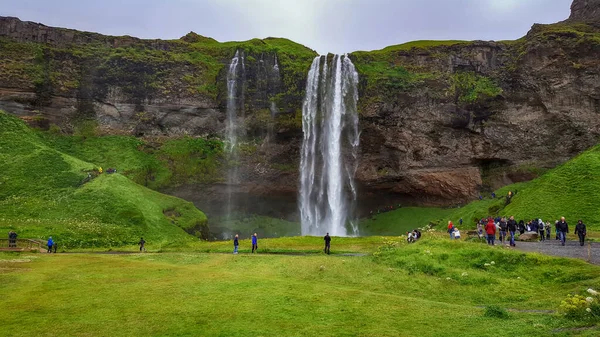 Utazás Izlandra Fantasztikus Seljalandsfoss Vízesés Seljalandsa Folyó Izland Europ — Stock Fotó
