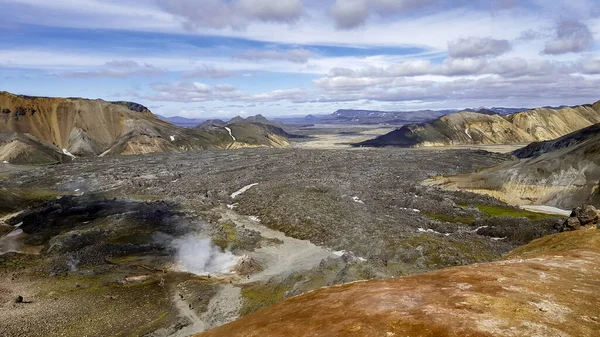 Viajar Islandia Hermoso Paisaje Islandés Con Montañas Reserva Natural Fjallabak — Foto de Stock