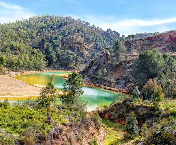 Odiel nehrinin muhteşem manzarası. Huelva, Endülüs, İspanya.