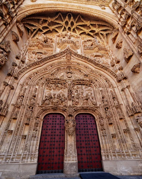 Головний Фасад Нового Собору Саламанки Портада Рамос Портада Рамос Показує — стокове фото