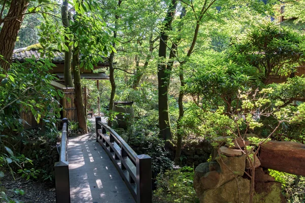 東京の装飾的な橋と美しい日本庭園 — ストック写真