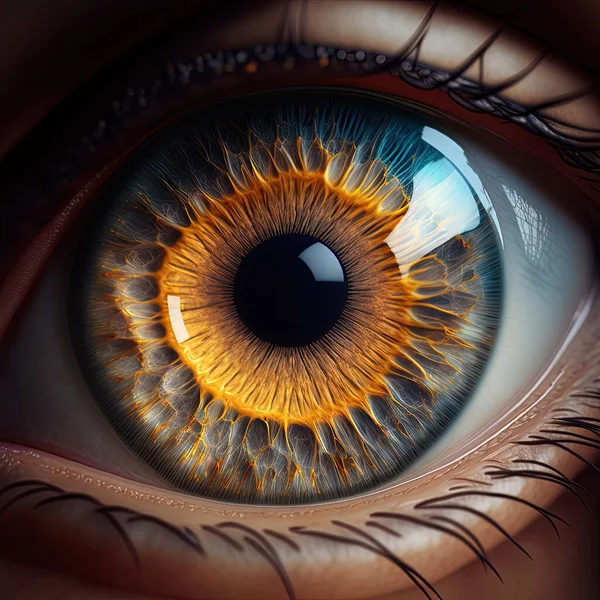 Perfect Human eye with detailed iris. Super macro closeup.