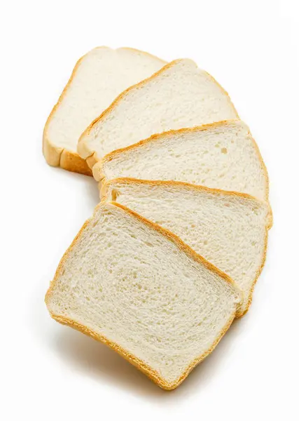 孤立的白色面包片 — 图库照片