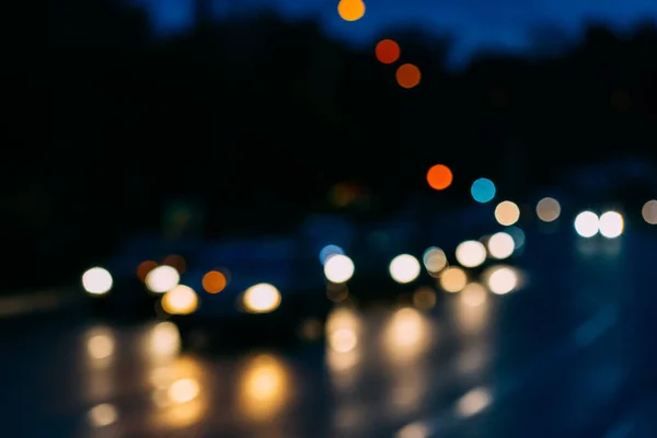 Abstract Night Traffic Lights Big City — Stock Photo, Image