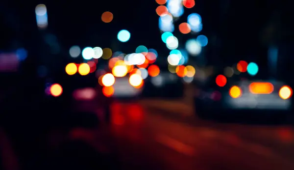 Soyut Gece Trafik Işıkları — Stok fotoğraf