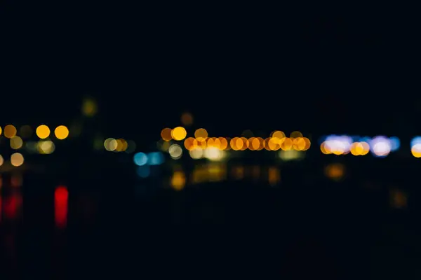 解调抽象夜灯背景 — 图库照片